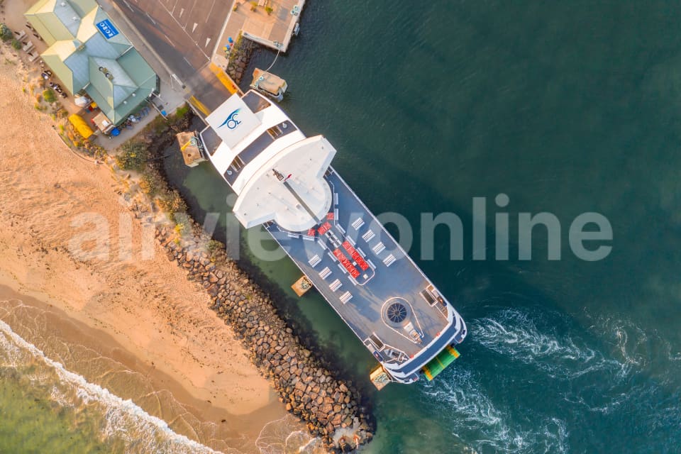Aerial Image of Passenger Ferry at Queenscliff harbour