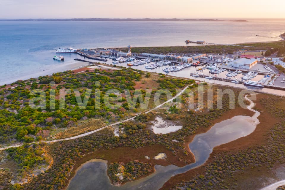 Aerial Image of Queenscliff Harbour and Port Phillip Bay