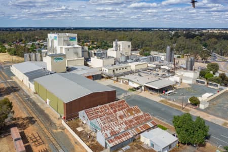 Aerial Image of MURRAY GOULBURN FACTORY IN ROCHESTER, VICTORIA.