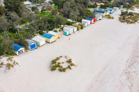Aerial Image of BATHING BOXES ON MCCRAE BEACH