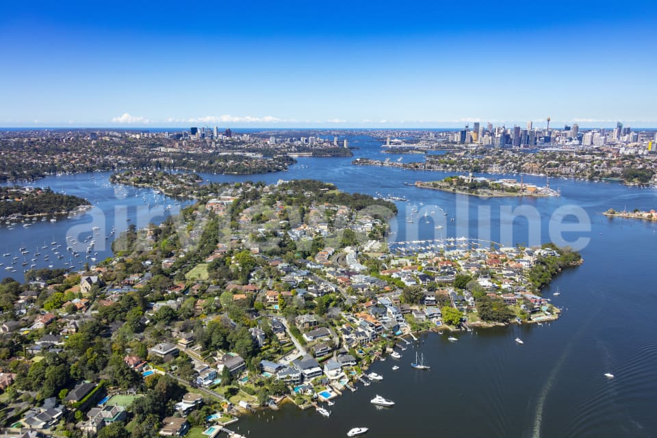 Aerial Image of Hunters Hill to Sydney CBD