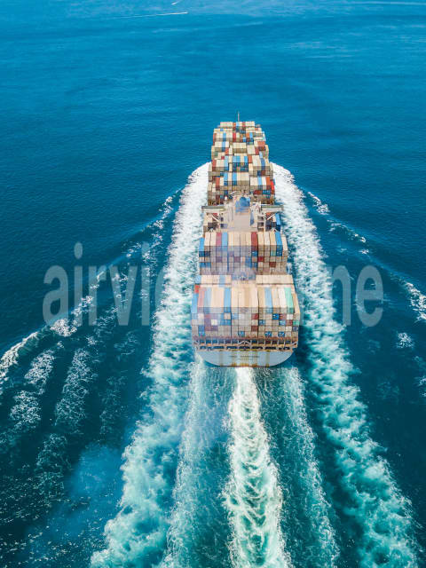 Aerial Image of Cargo ship on Port Phillip Bay