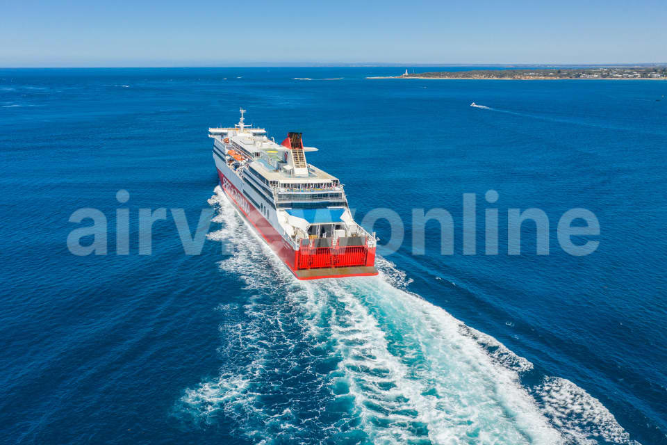 Aerial Image of Passenger Ferry on Port Phillip Bay
