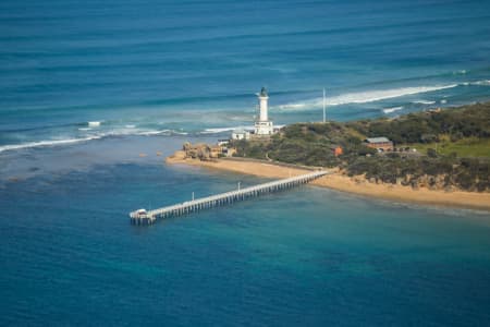 Aerial Image of POINT LONSDALE LIGHTHOUSE AND JETTY