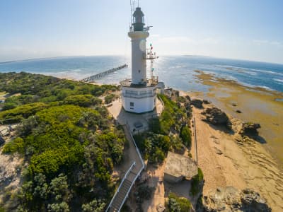 Aerial Image of POINT LONSDALE LIGHTHOUSE AND PORT PHILLIP BAY