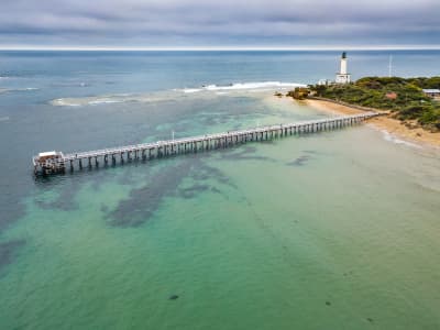 Aerial Image of POINT LONSDALE LIGHTHOUSE AND JETTY