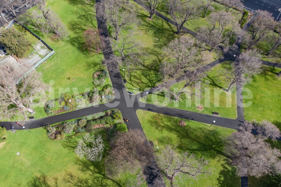 Aerial Image of Flagstaff Gardens in Melbourne
