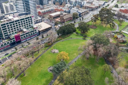 Aerial Image of FLAGSTAFF GARDENS IN MELBOURNE
