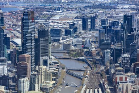 Aerial Image of YARRA RIVER SOUTHBANK MELBOURNE