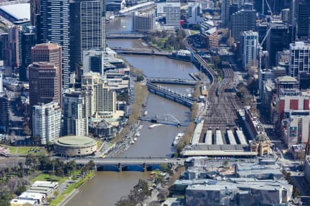 Aerial Image of YARRA RIVER SOUTHBANK MELBOURNE