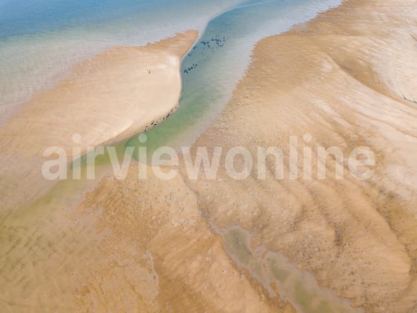 Aerial Image of Sandbars on Goat Island in the Maroochy River