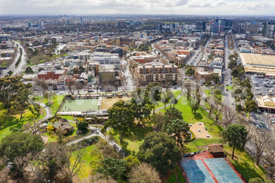Aerial Image of Flagstaff Garden in Melbourne