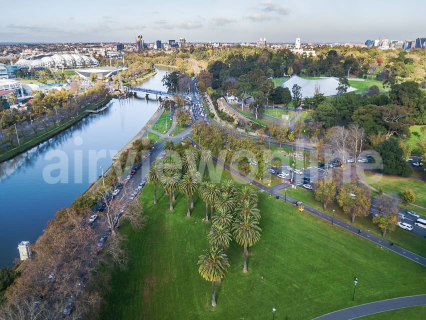 Aerial Image of Alexandra Gardens and Yarra River