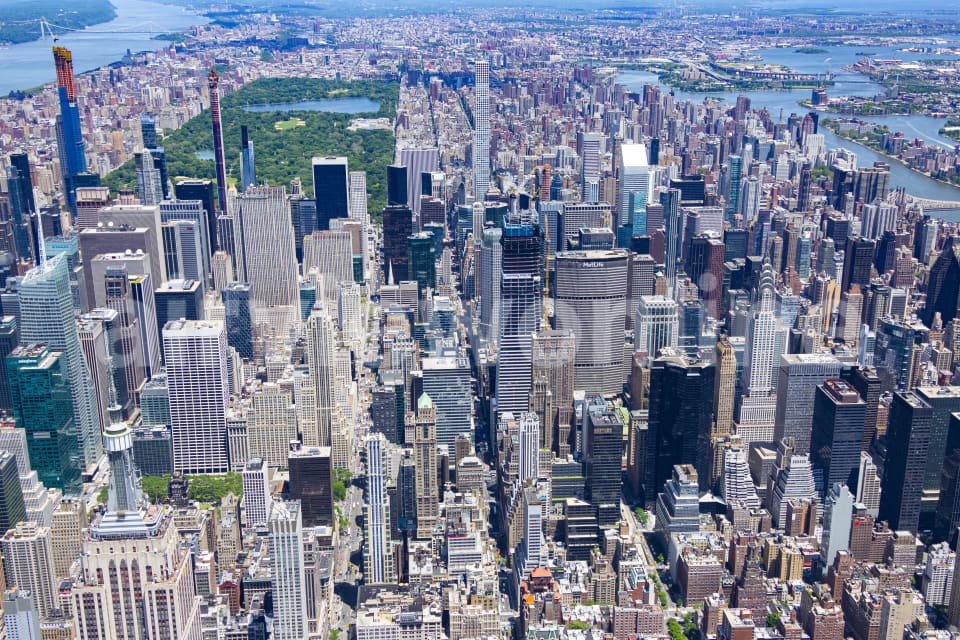 Aerial Image of Midtown Manhattan 5th Avenue to Central Park