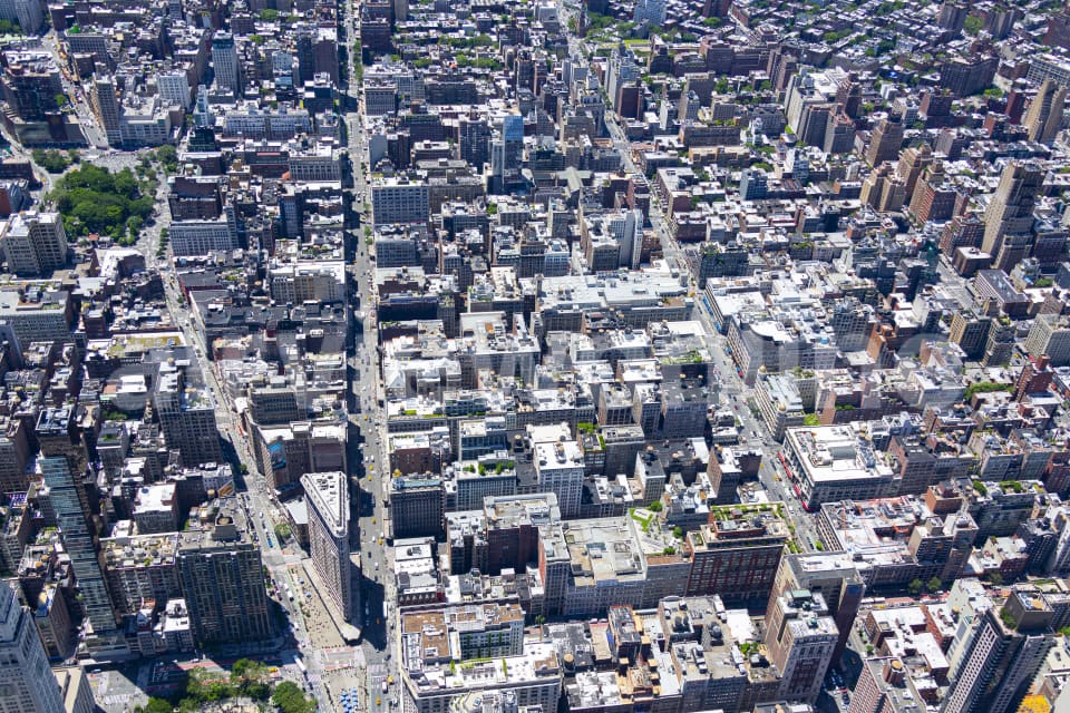 Aerial Image of Midtown Manhattan to Greenwich Village
