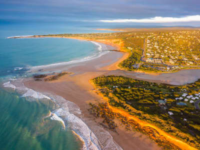 Aerial Image of COASTLINE AT ANGLESEA RIVER MOUTH