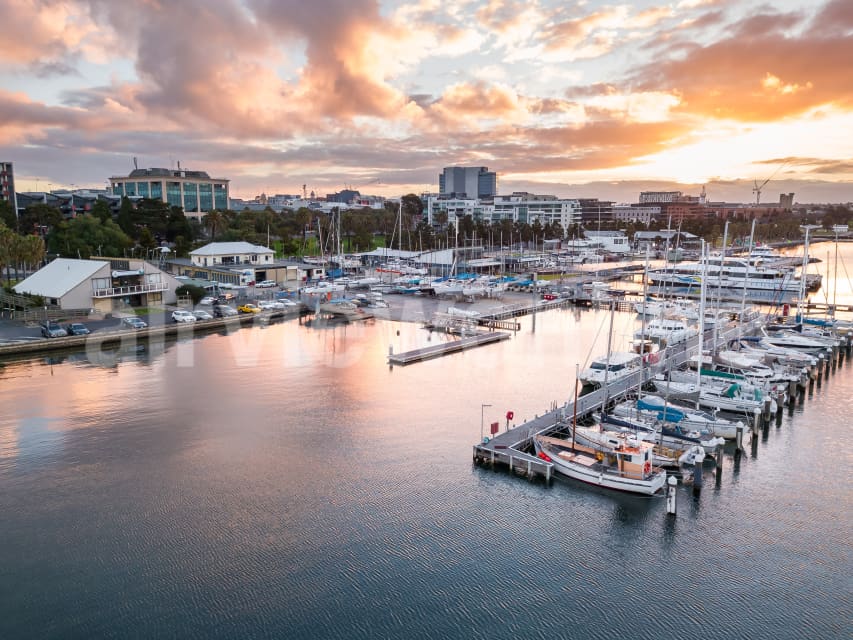 Aerial Image of Royal Geelong Yacht Club and Geelong Waterfront