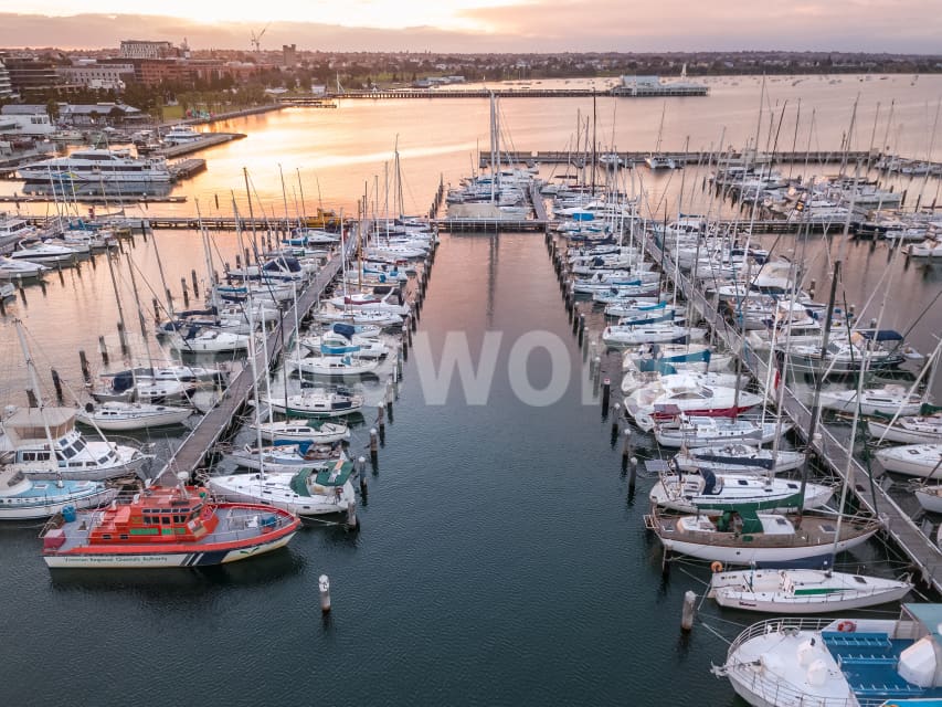 Aerial Image of Royal Geelong Yacht Club and Harbour