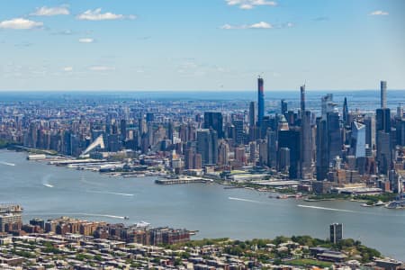 Aerial Image of CHELSEA PIERS SPORTS AND ENTERTAINMENT COMPLEX HUDSON RIVER NEW