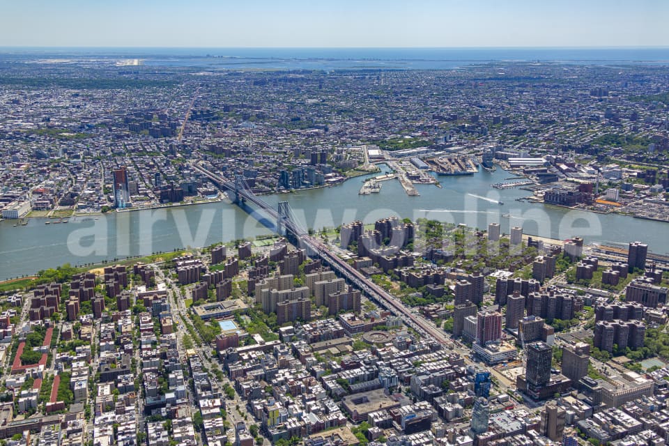 Aerial Image of Manhattan Bridge, New York City