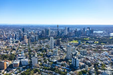 Aerial Image of DARLINGHURST, POTTS POINT AND KINGS CROSS TO THE CBD