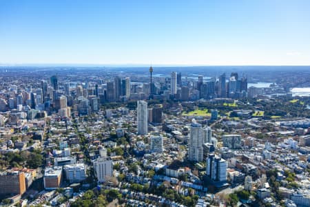 Aerial Image of DARLINGHURST, POTTS POINT AND KINGS CROSS TO THE CBD