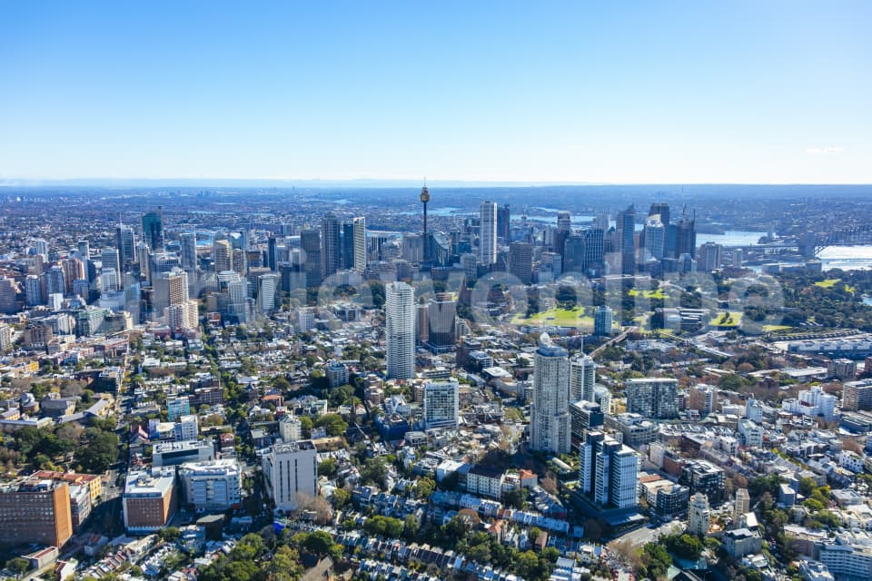 Aerial Image of Darlinghurst, Potts Point and Kings Cross to the CBD