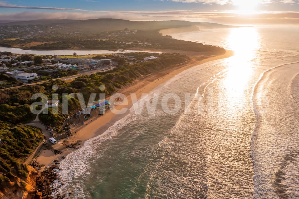 Aerial Image of Anglesea Beach at Sunrise