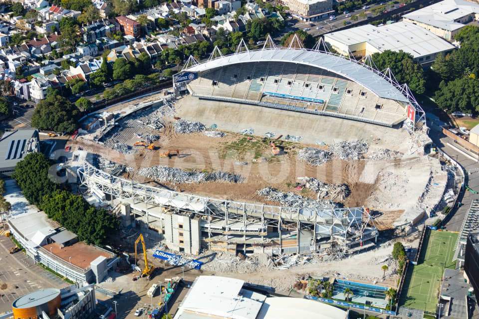 Aerial Image of Allianz Stadium Demolition Moore Park Sydney