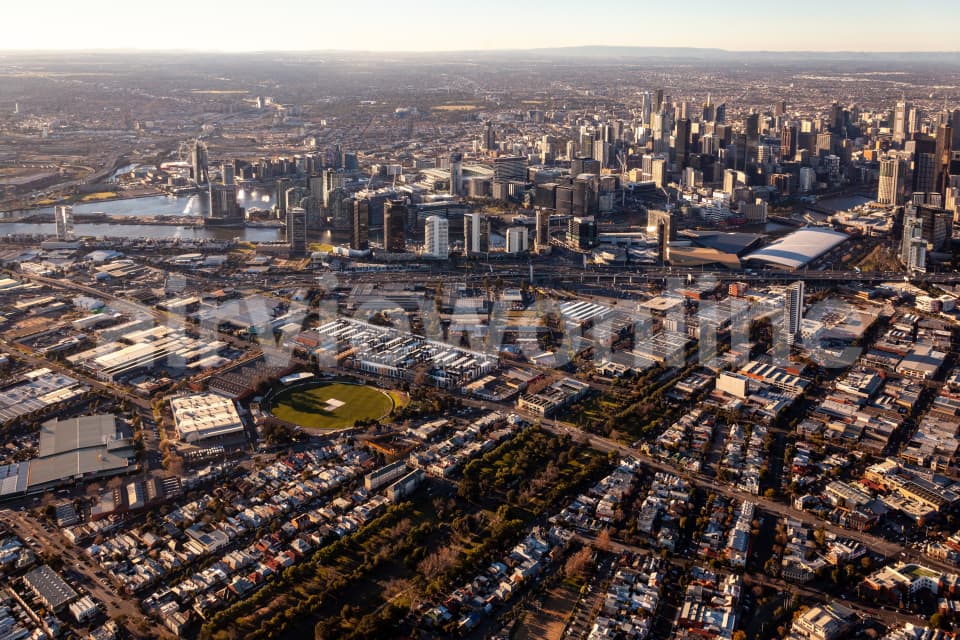 Aerial Image of Melbourne At Dusk