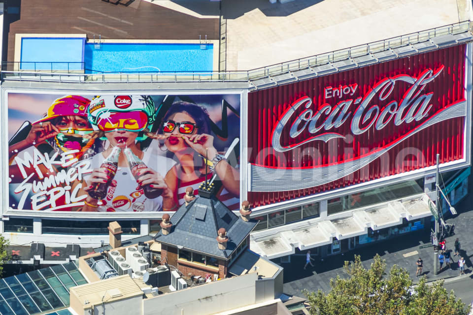 Aerial Image of Coca Cola Billboard Kings Cross