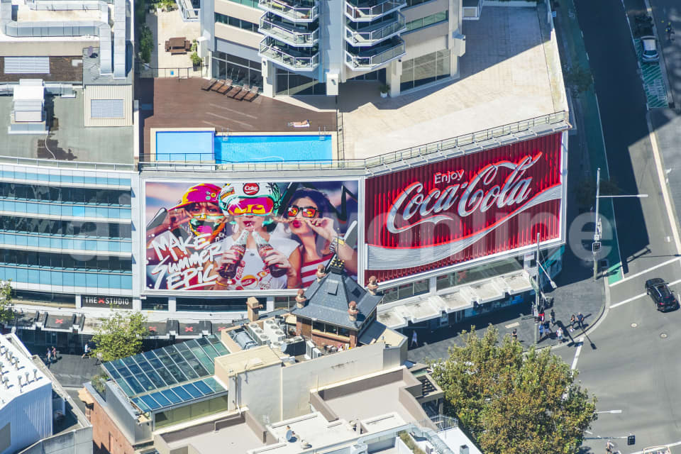 Aerial Image of Coca Cola Billboard Kings Cross