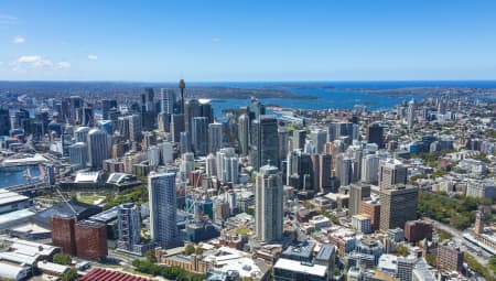 Aerial Image of BARANGAROO, SYDNEY, DARLING HARBOUR AND HAYMARKET
