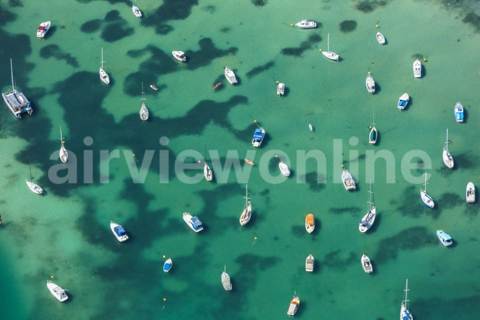 Aerial Image of Cabbage Tree Bay Boats Manly