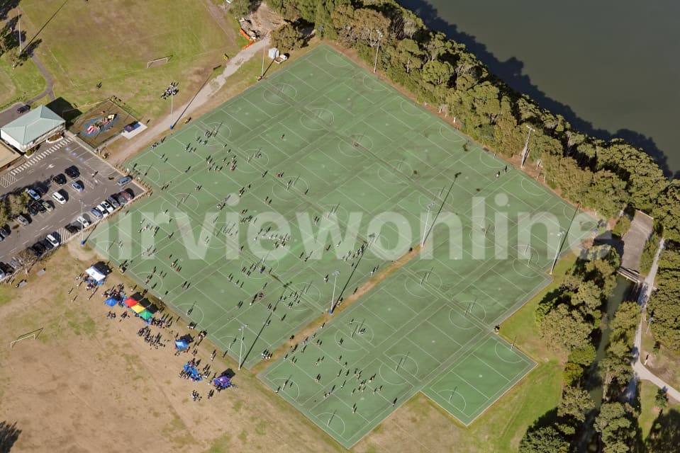 Aerial Image of Looking Down On Meadowbank Park Netball Courts
