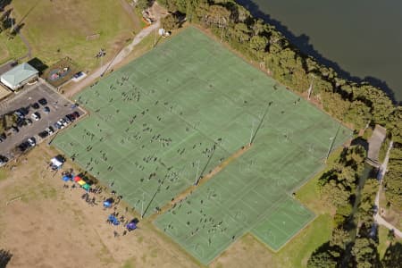 Aerial Image of LOOKING DOWN ON MEADOWBANK PARK NETBALL COURTS