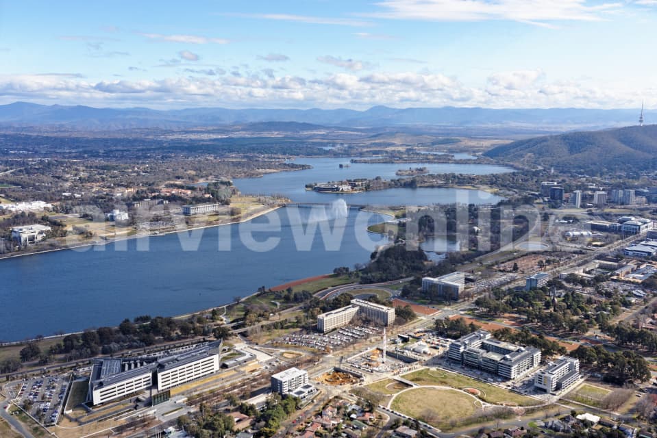 Aerial Image of Lake Burley Griffin Looking West