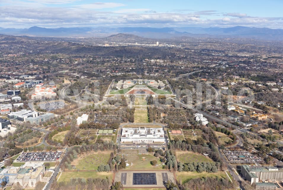 Aerial Image of Parliament House Viewed From The North-East