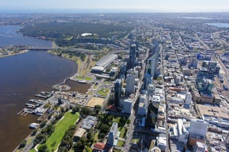 Aerial Image of EAST PERTH LOOKING WEST