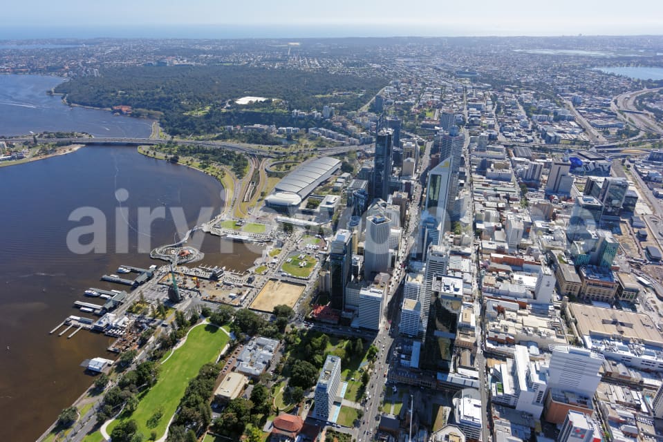 Aerial Image of East Perth Looking West