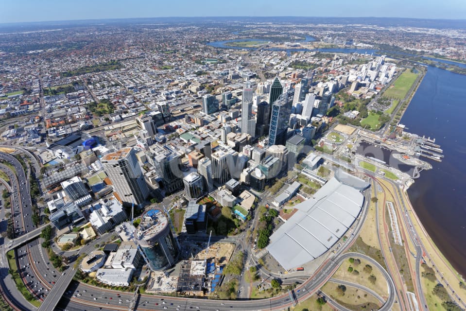 Aerial Image of Perth CBD Looking East