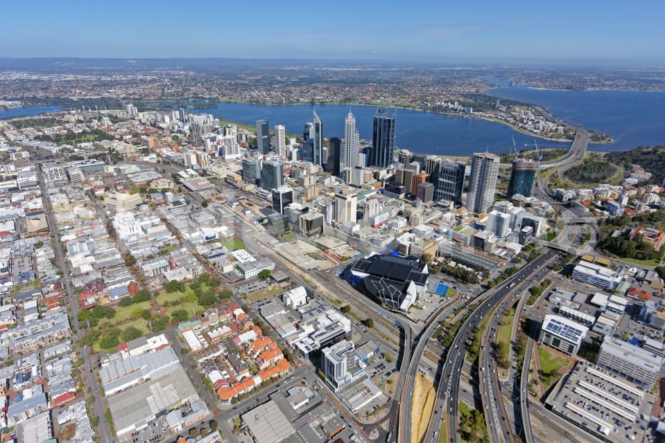 Aerial Image of Perth CBD From The North