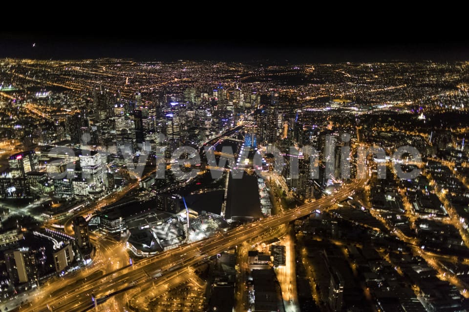 Aerial Image of Melbourne Night Series