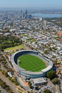 Aerial Image of DOMAIN STADIUM LOOKING EAST TO PERTH CBD