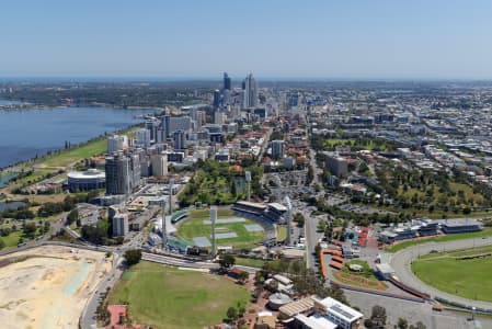 Aerial Image of WACA AND EAST PERTH LOOKING WEST