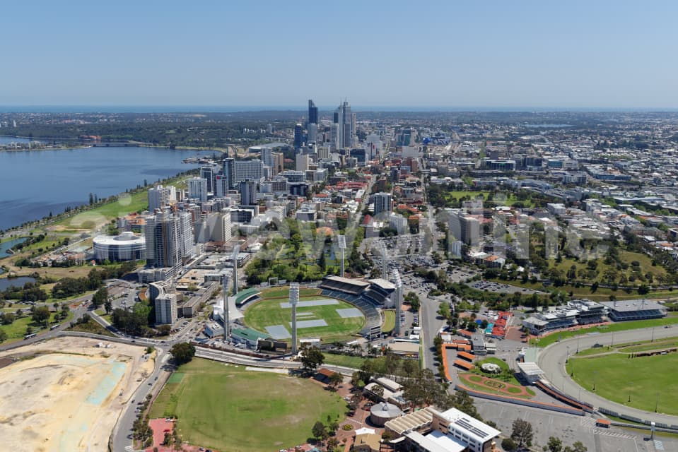 Aerial Image of WACA And East Perth Looking West