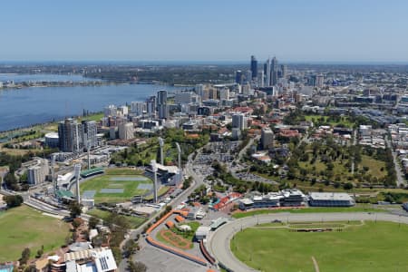 Aerial Image of WACA AND EAST PERTH LOOKING WEST