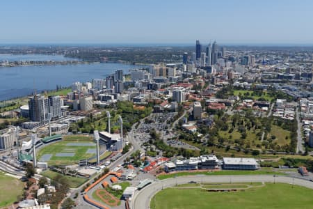 Aerial Image of WACA AND EAST PERTH LOOKING WEST