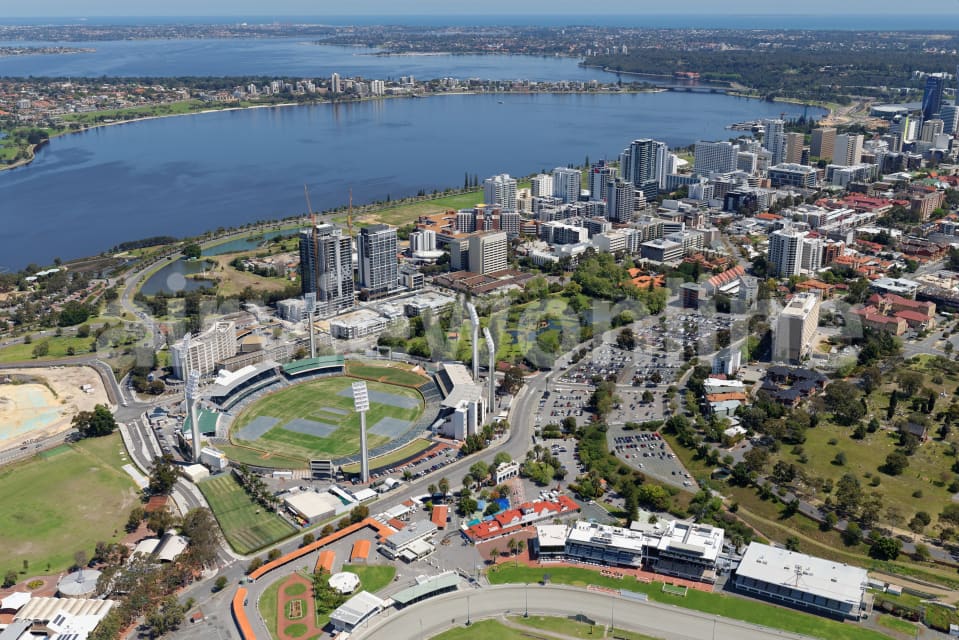 Aerial Image of WACA And East Perth Looking West