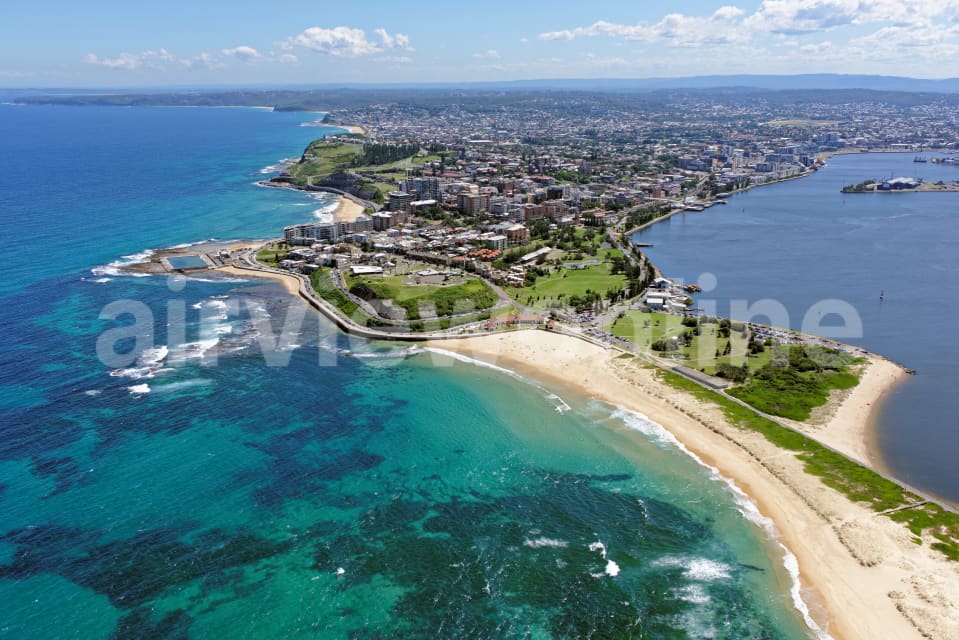 Aerial Image of Nobbys Beach Looking South-West Over Newcastle